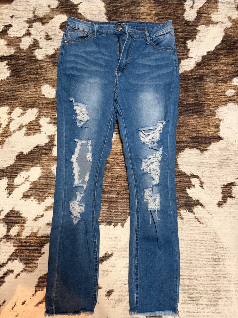Fashion Nova High-Waist Women’s Distressed Blue Skinny Jeans